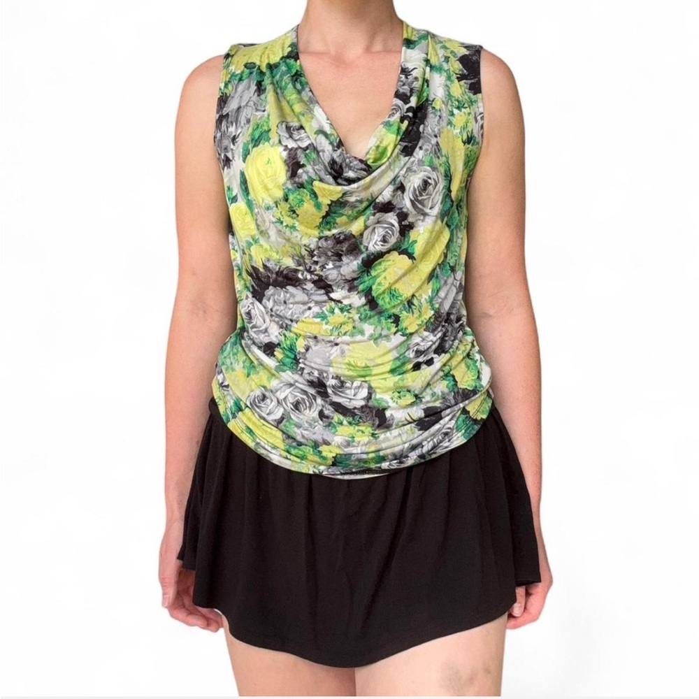 Vintage Floral Cowl Neck Top